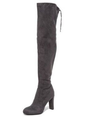 Sam Edelman Kent Charcoal Grey Suede Over-The-Knee Boots